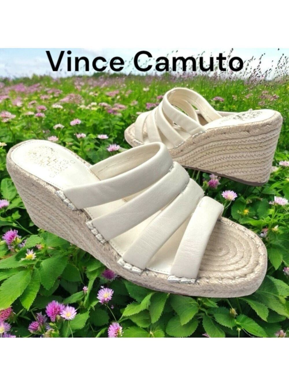 Vince Camuto-NWT Molisana Espadrilles Wedge Sandals Womens Size 9.5 Leather New!